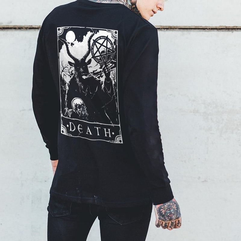 Punk diablo skeleton designer long-sleeved sweatshirt -  