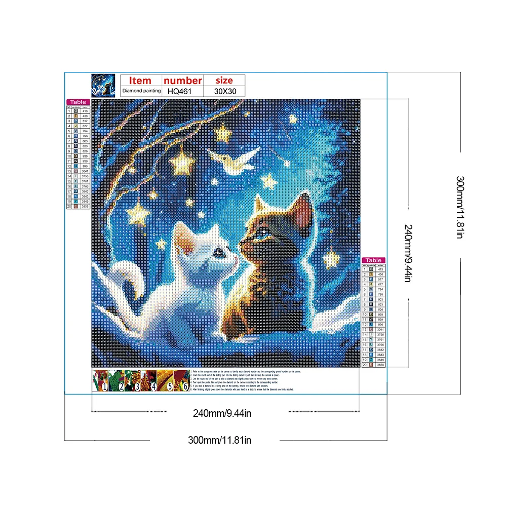 Diamond Painting - Full Round Drill - Cat(Canvas|30*30cm)