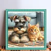 Schnauzer And Orange Cat-11CT Stamped Cross Stitch 40*40cm/15.75*15.75in tapestrymarket