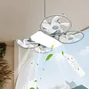 Screw in Ceiling Fan with Light with 3 Adjustable Color Modes Drone Inspired Led Ceiling Fan Light with Extension Rod & Remote Control for Bedroom Living Room Office