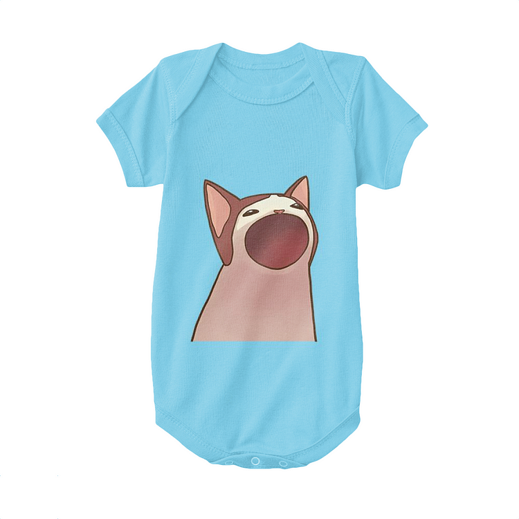 Pop Cat With Open Mouth, Cat Baby Onesie