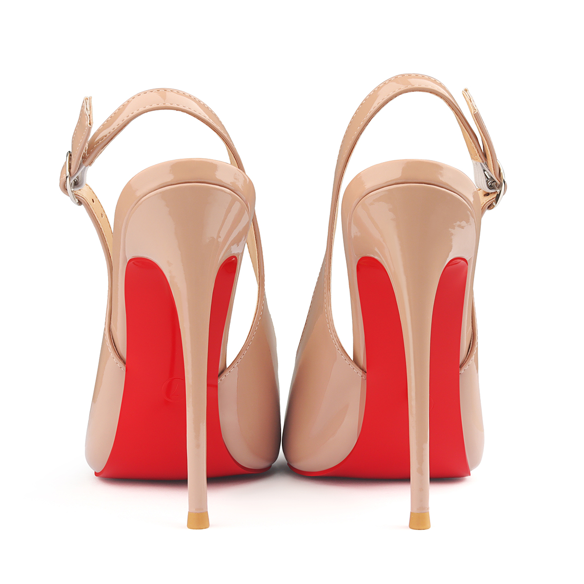 120mm/100mm Women's Sandals Pointed Toe Slingback Red Bottom Heels-MERUMOTE