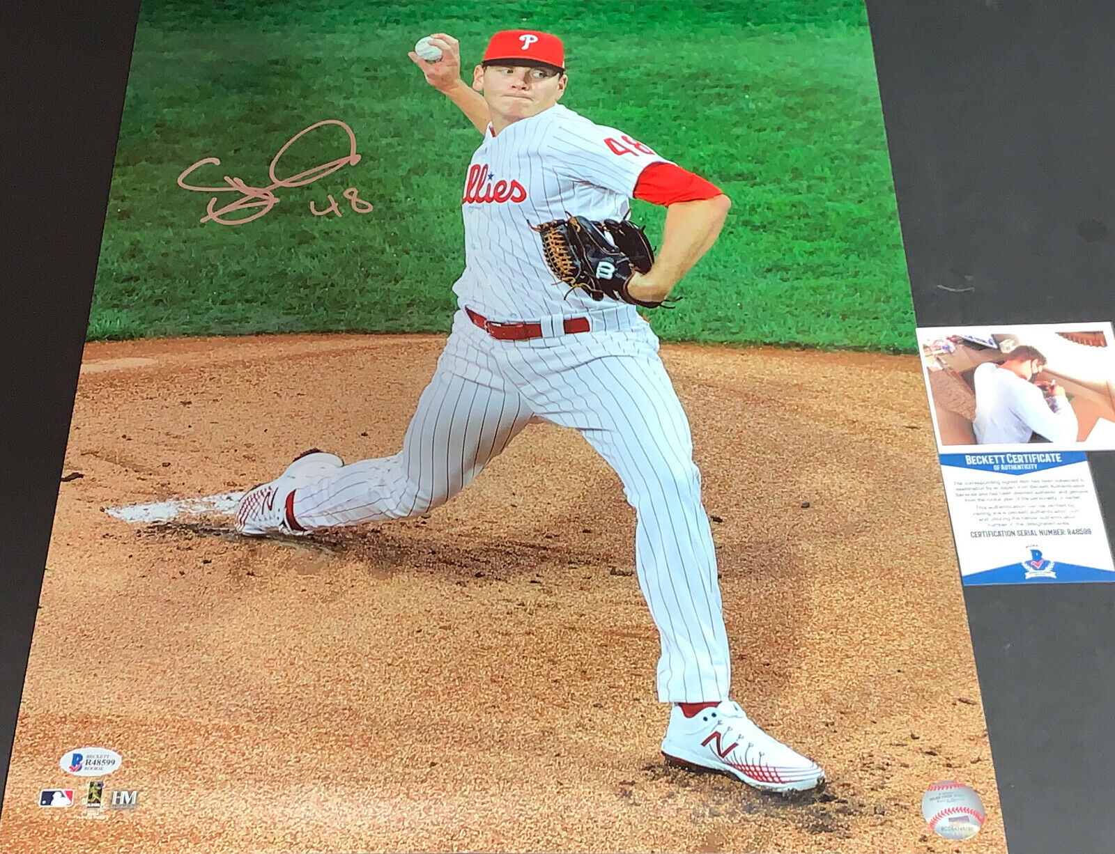 Spencer Howard Phillies Auto Signed 16x20 Photo Poster painting BECKETT ROOKIE COA 1st Win