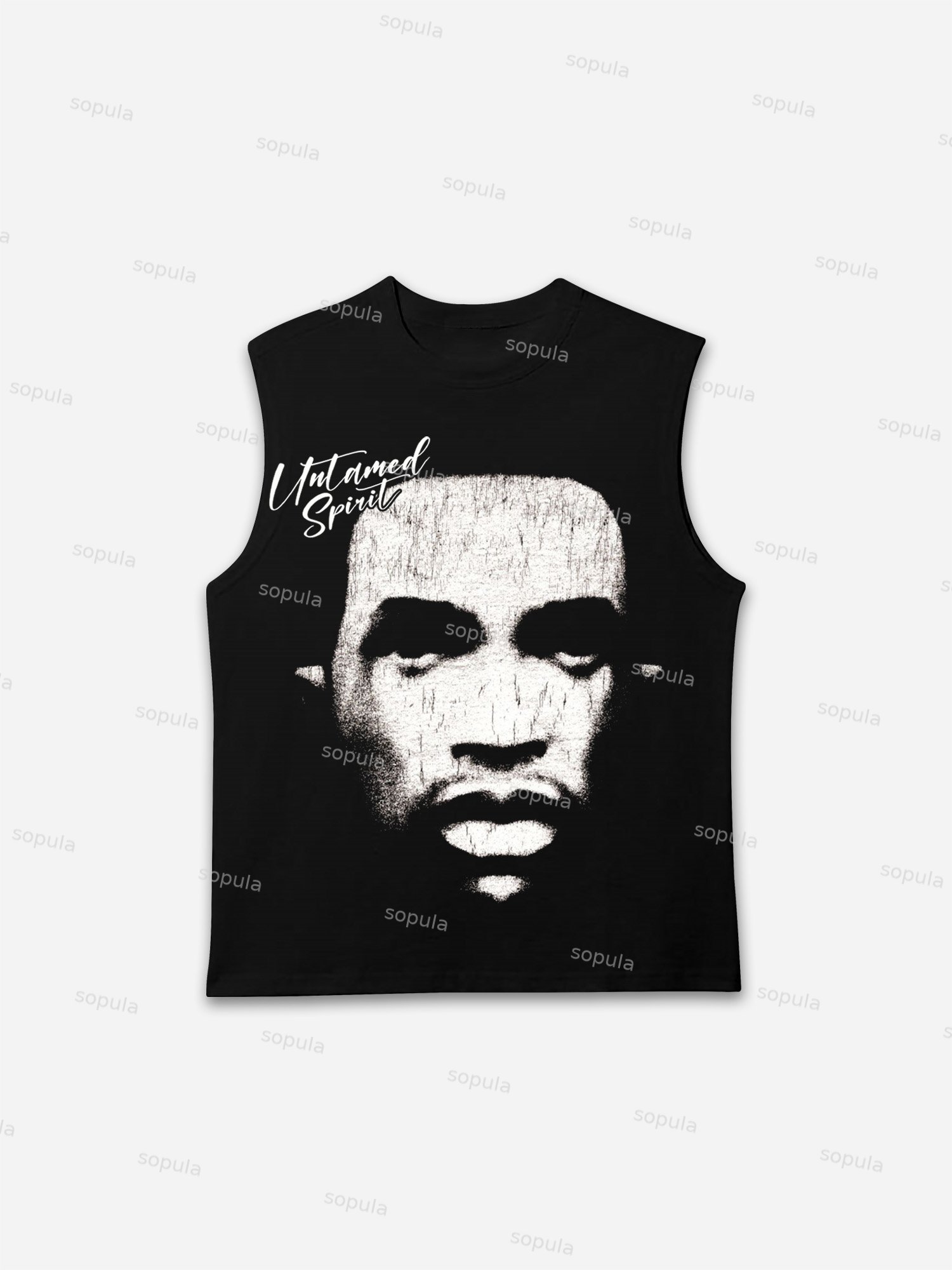 Untamed Spirit Vintage Abstract Human Head Graphic Tank Top - Sopula｜Premium Graphic Tees & Graphic Clothing