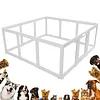 [US Local Warehouse] 12-Panel Clear Acrylic Indoor Dog Playpen 23.6 Inch-H Whelping Crate Kennel Cage Enclosure with Door Easy Assemble Pet Fence Transparent Pet Pen for Small Animals Bunny Rabbit Ferret