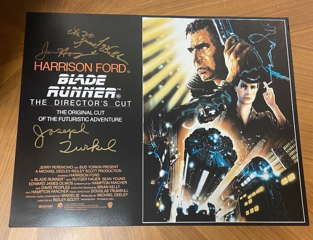 * BLADE RUNNER * signed 16x20 Photo Poster painting * HONG, WALSH, TURKEL * 1