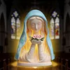 LED Mary Prayer Statue Night Light Warm Light Religious Mother Decor Lights Multi-Purpose Soft Glow Resin Statue Table Lamp for Spiritual Peace Comfort