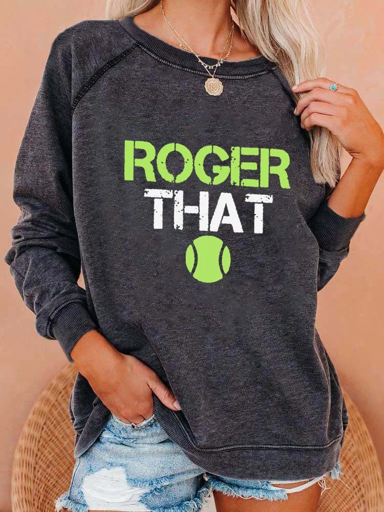 Women's Tennis Legend RF Print Casual Sweatshirt