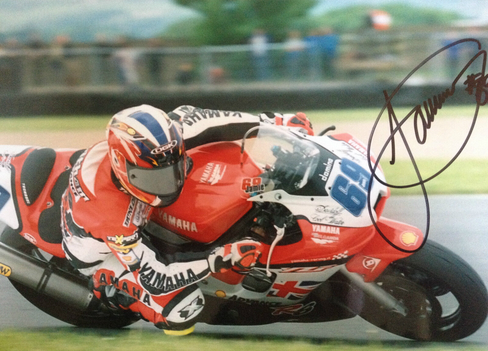 JAMIE WHITHAM - TWICE BRITISH CHAMPION - SIGNED COLOUR ACTION Photo Poster painting