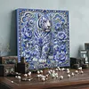 Kit de peinture en perles avec cadre floral tiger blue 11,81x11,81 in