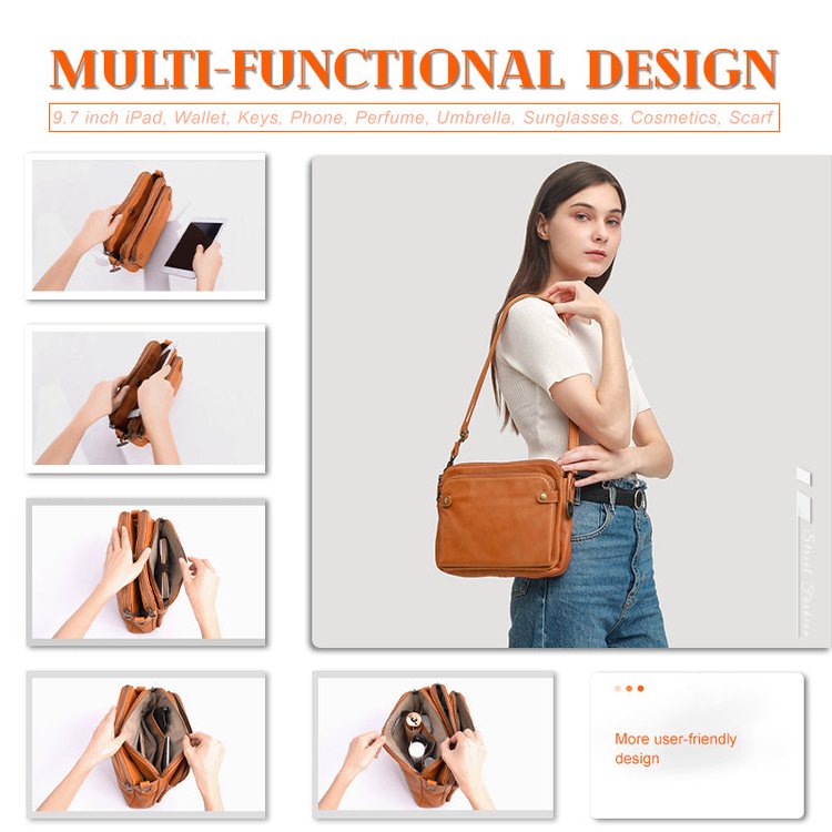 🔥Best Gift for Monther Days🔥Three-Layer Leather Crossbody Shoulder & Clutch Bag