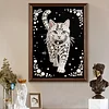 Cat Premium 5D Diamond Painting Kit Black & White Pearls painting Sparkling Special Shaped Diamond painting