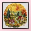 Paper Quilling Wooden House-14CT Stamped Cross Stitch 40*40cm/15.75*15.75in tapestrymarket