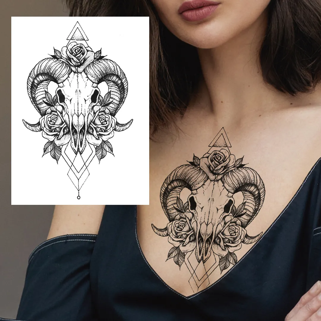 Sdrawing Mouth Skeleton Temporary Tattoos For Women Men Child Boys Halloween Fake Clown Tattoo Sticker Owl Skull Demon Tatoo Body Arm