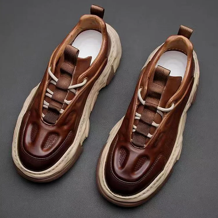 Retro Men's Low-Top Leather Dad Shoes