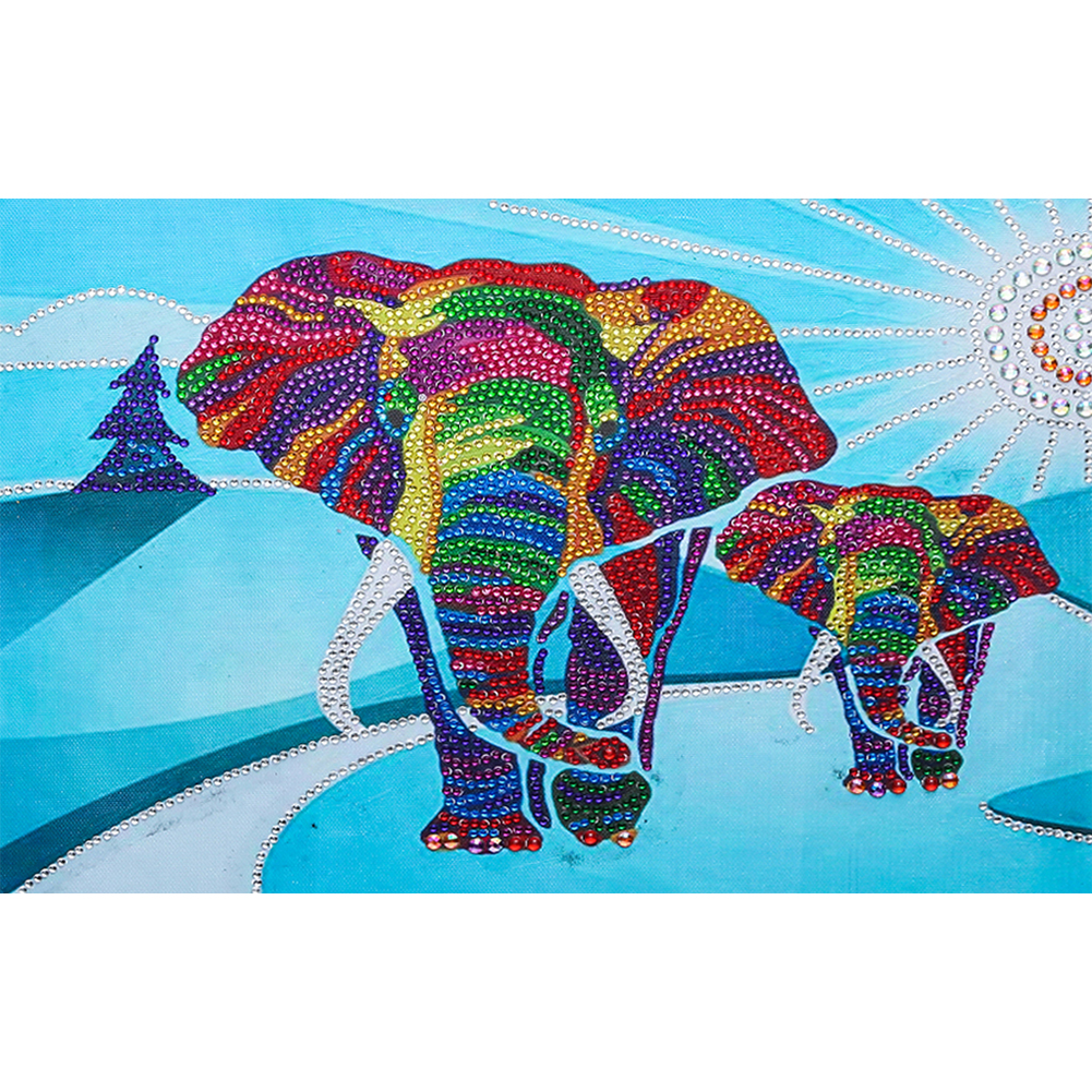 

40*30CM - Crystal Special Shaped Diamond Painting - Elephant, 501 Original