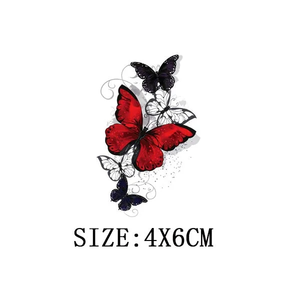 Colorful Butterfly Iron On Transfer For Clothing A-level Washable Thermal Sticker Beautiful Flower Patches On Clothes Decoration