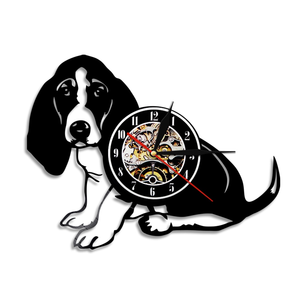 

Basset Hound Dog - Vinyl Record Wall Clock - Without LED, 501 Original