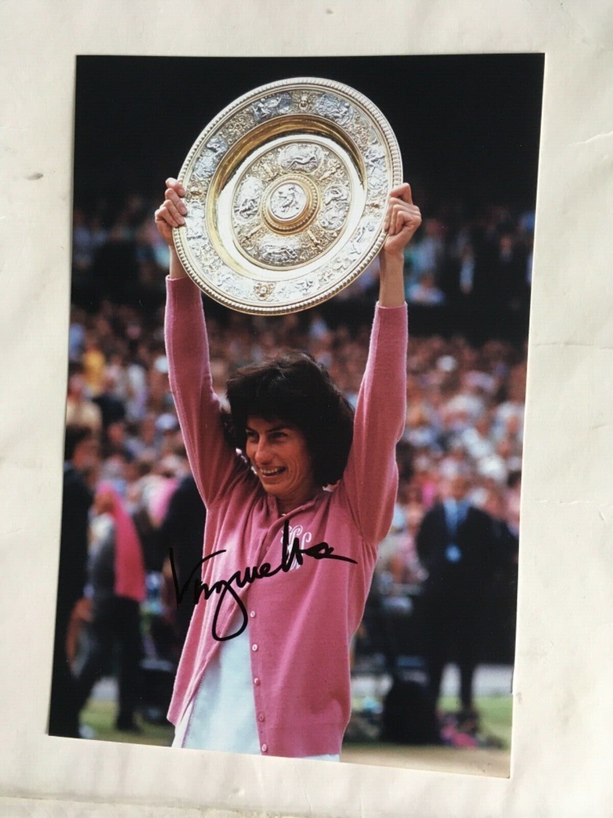 Legend Virginia Wade Tennis Signed Photo Poster painting 12x8 AUTOGRAPH WIMBLEDON Rare