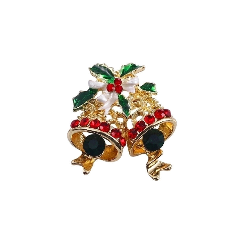 Fashion Pin Christmas Tree Alloy Plating Rhinestones Women’S Brooches