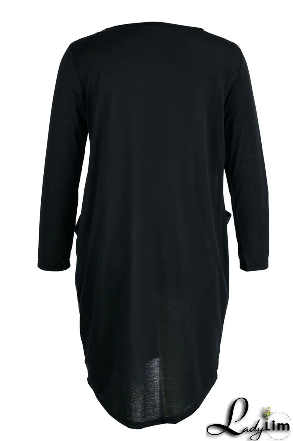 Black Casual Print Patchwork O Neck Long Sleeve Dresses