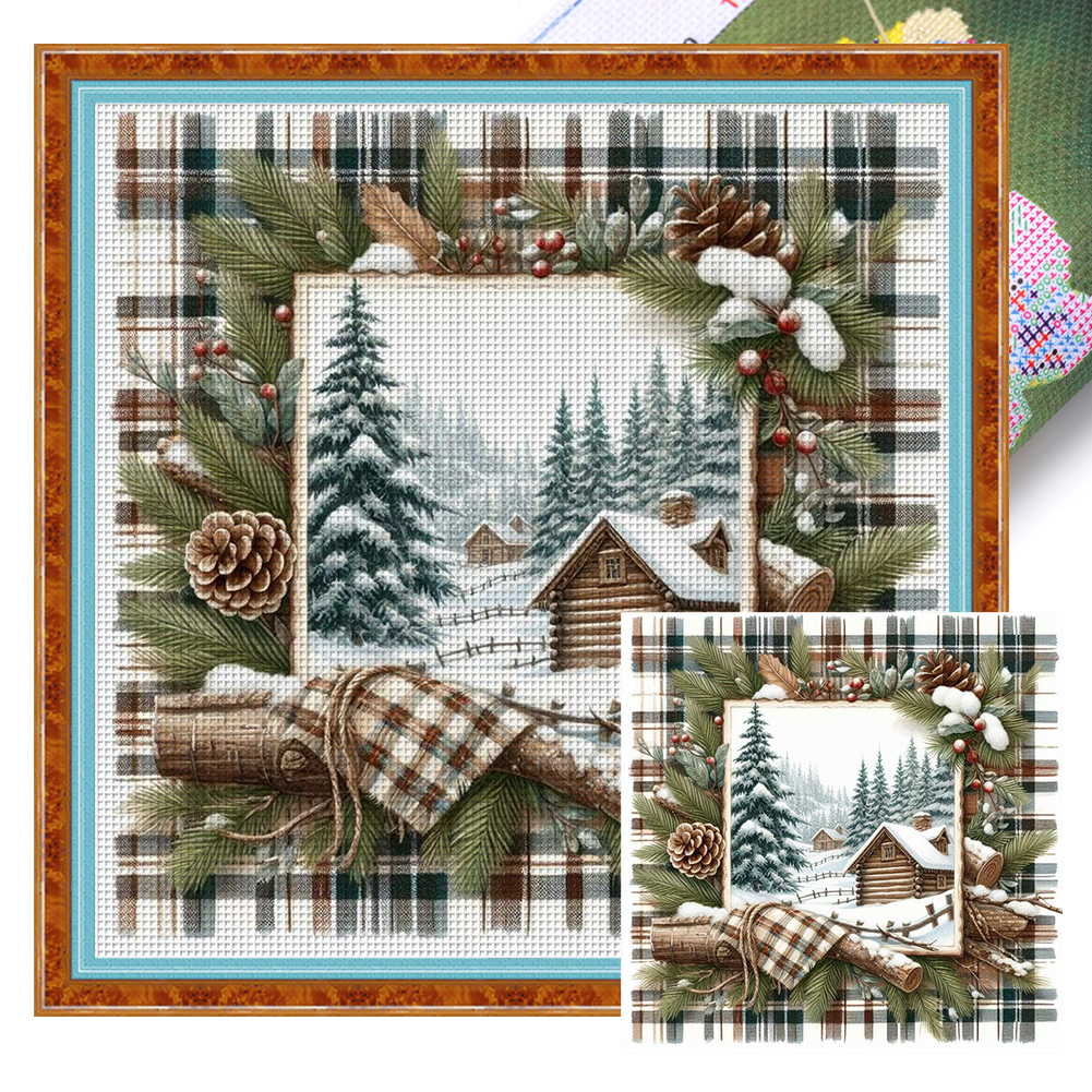 Winter Hut Full 11CT Pre-stamped Canvas(40*40cm) Cross Stitch