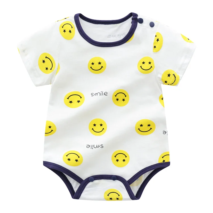 Baby Smile Face Short Sleeve Cotton Bodysuit