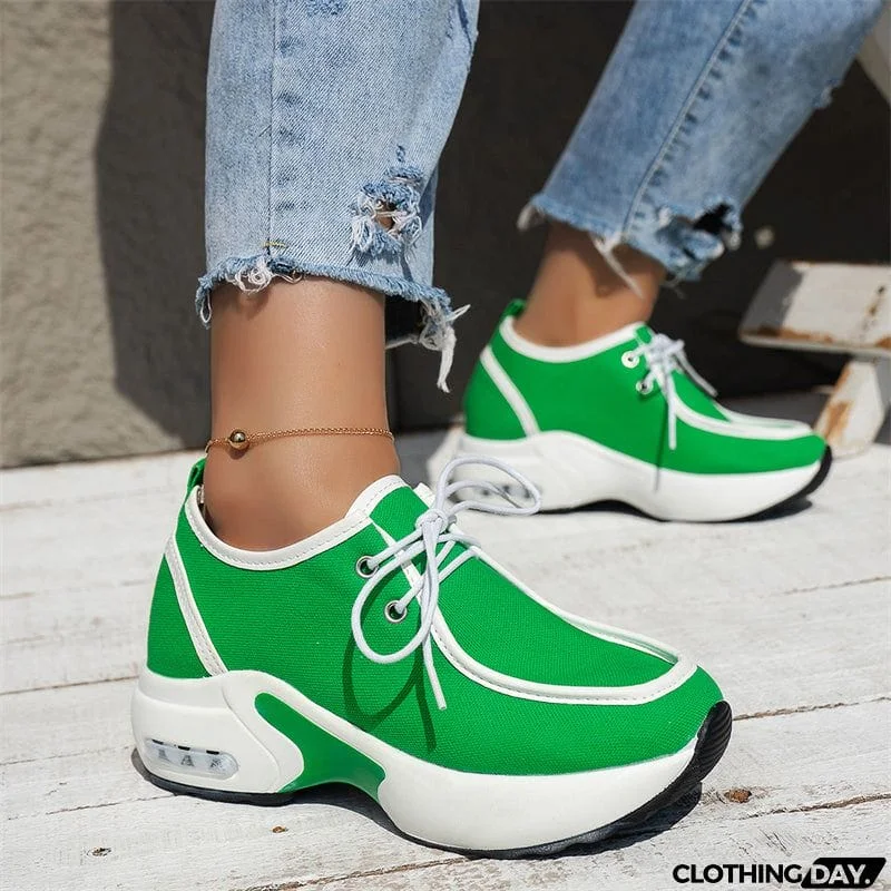 Spring Casual Thick Sole Sports Shoes for Lady