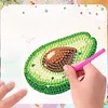 (US Local)6Pcs Acrylic Fruits Diamond Painting Fridge Magnet for Adults Beginners Craft Kit