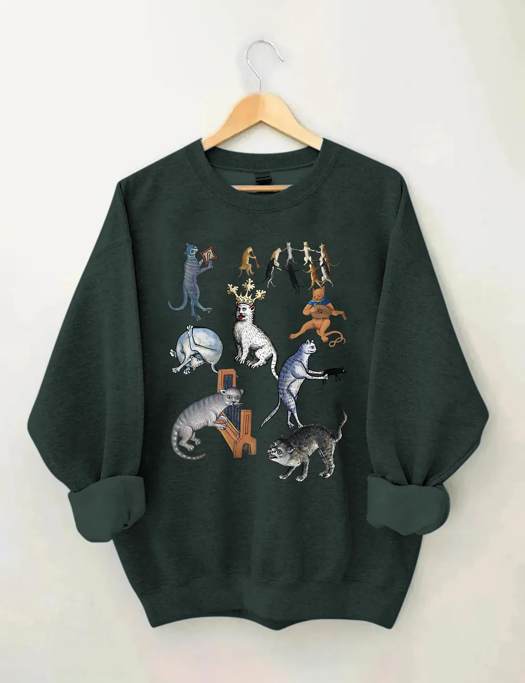 Weird Medieval Cat Party Sweatshirt