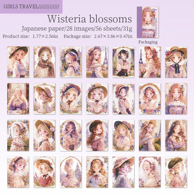 Journalsay Traveler Under The Lens Series Literary Girl Character Sticker Book 