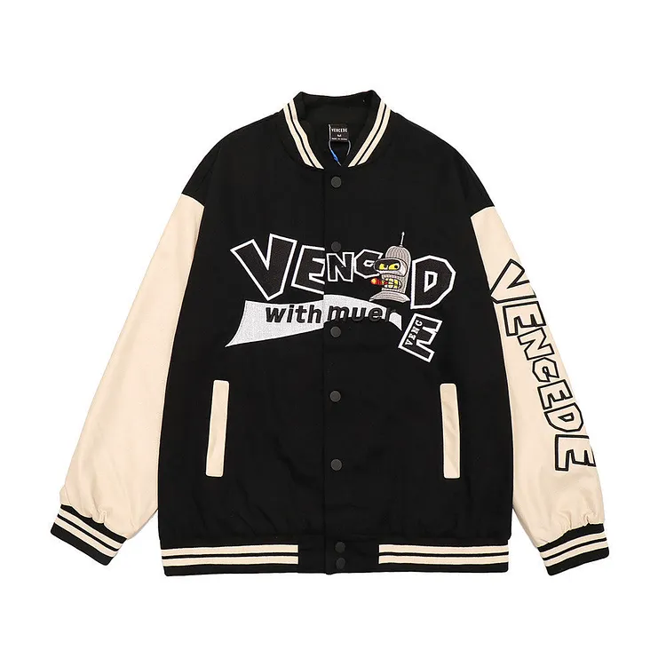 Letterman Jacket Outfit Senior Jackets Varsity Baseball Coat Embroidered Men's Loose Jacket