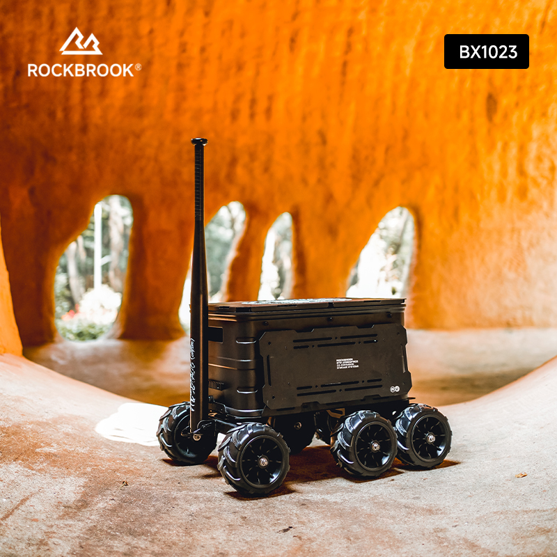 BX1023D 50L (BODY57X38X28CM) BLACK Aluminium Wagon Box: Side Table x 2 / Sliding Cover / Wheel x 6 / Baseball Bar x 1 ( SUPPERPLAY ) 