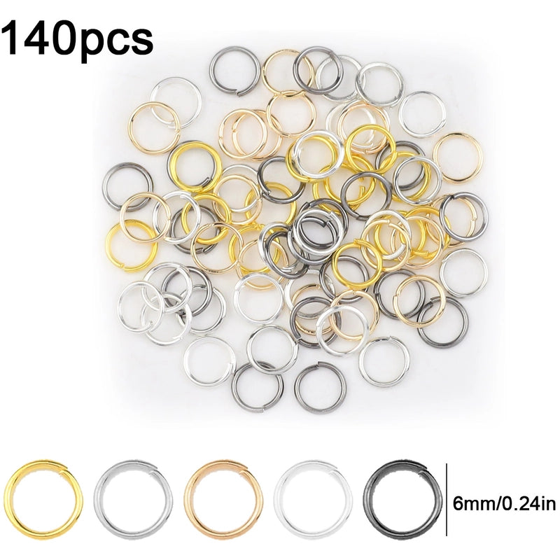 1 Set Diameter 3mm Diameter 4mm Diameter 5mm Alloy Solid Color Open Jump Rings Jewelry Accessories