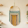 (Finished Product)Woven Hanging Tapestry Tassels No Drilling Sunset Wall Art Dream Catcher Handmade Colorful Tapestry for Apartment Living Room Bedroom Nursery Backdrop