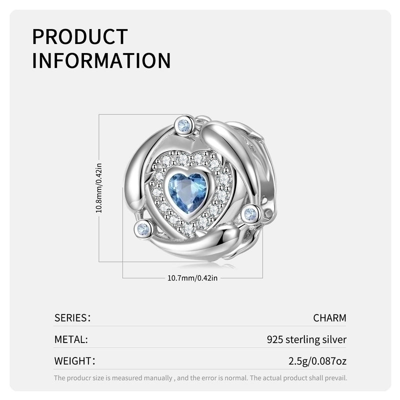 1 Piece 925 Sterling Silver Zircon Color Block Charms Jewelry Accessories