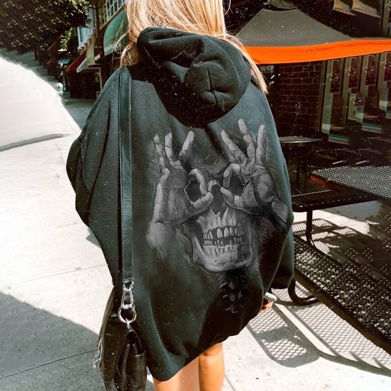 Minnieskull Funny skull print hoodie