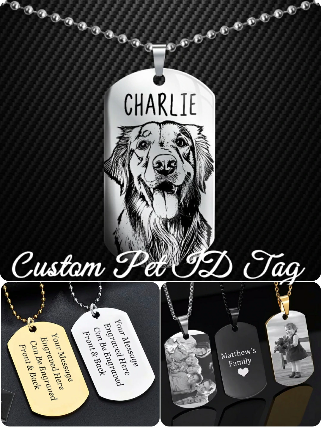 Lookipet High Quality Custom Pet Military ID Tags
