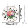 2D DIY Acrylic Pink Flower Diamond Painting Wall Clock Pendant w/ Clock Function