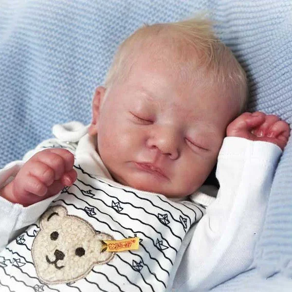 17" Asleep Reborn Baby Boy Phelan,Lifelike Handmade Reborn Doll Set,with Clothes and Bottle -Creativegiftss® - [product_tag] RSAJ-Creativegiftss®