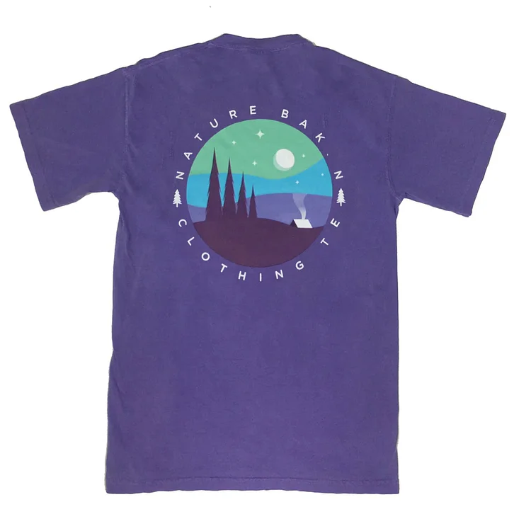 Unisex Retro Sunset Forest Vacation T-shirt fa64