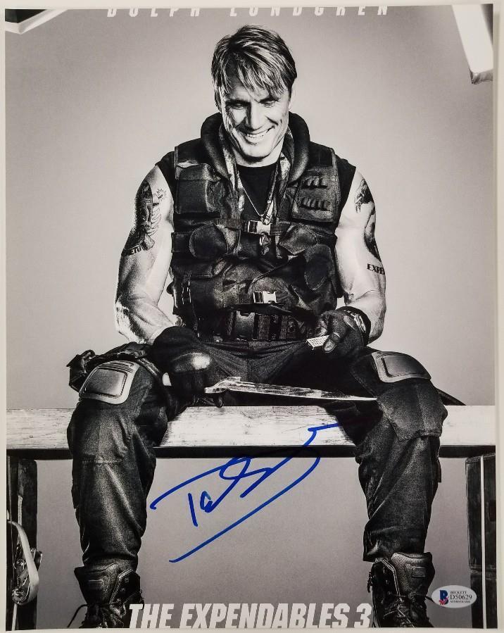 DOLPH LUNDGREN Signed 11x14 Photo Poster painting THE EXPENDABLES Autograph ~ Beckett BAS COA