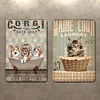 2PCS Corgi Bath Soap Wash Your Corgi - Vintage Metal Signs Set - 20*30cm/30*40cm