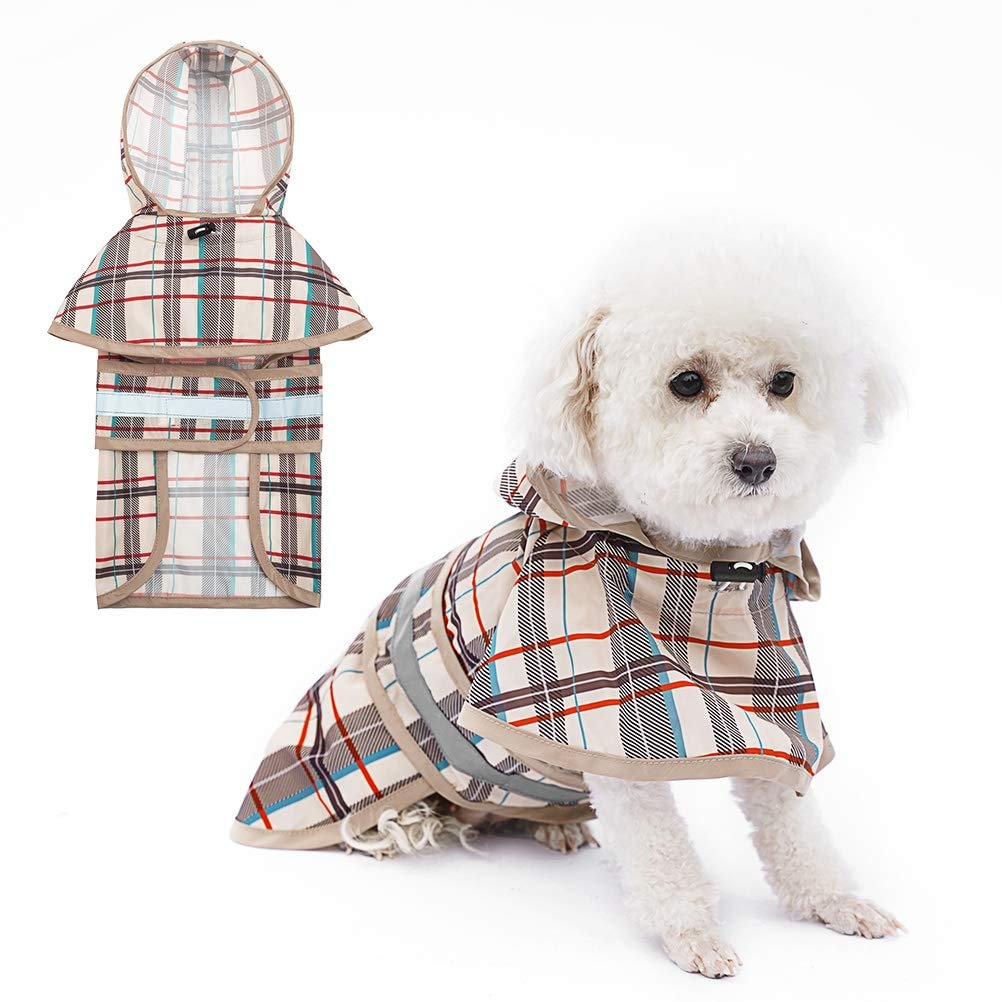 Dog Raincoat Hooded With Reflective Strip - Waterproof Dog Jumpsuit Raincoat