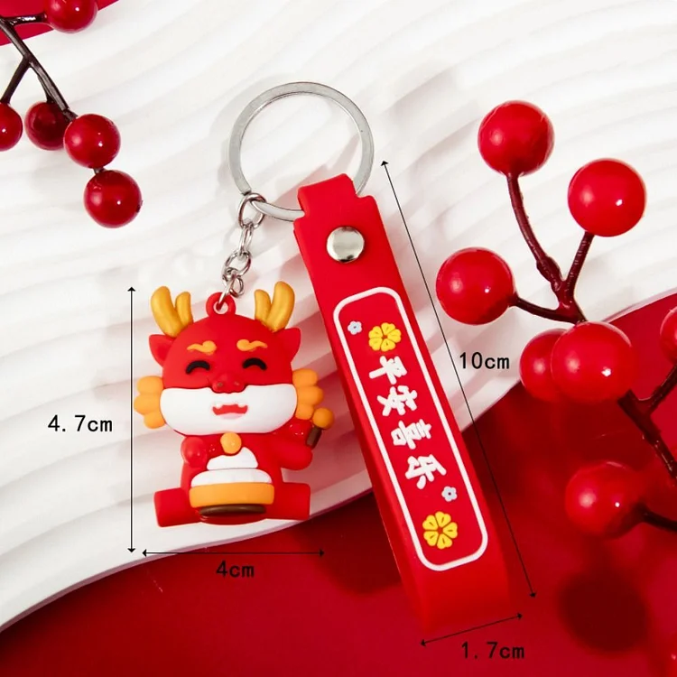 Ridaxi Zodiac 2025 New Year Dragon Key Chain Happy New Year 2025 Dragon Year Keychain Dragon Vintage Chinese Dragon Keyring