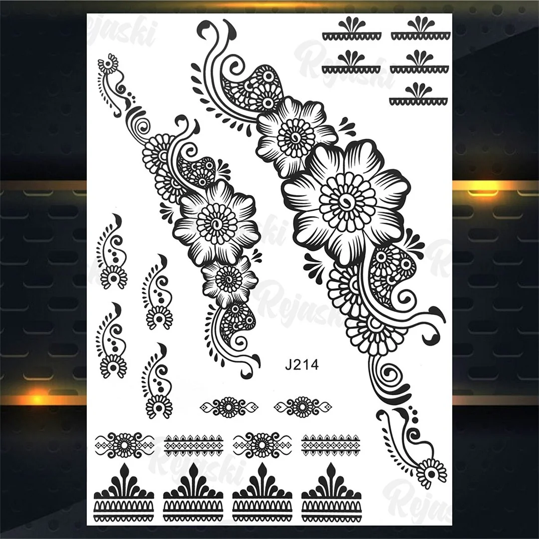 Sdrawing Elephant Pendant Temporary Tattoos For Women Men Lion Butterfly Snake Feather Fake Tattoo Sticker Glamour Back Body Tatoos