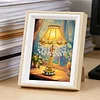 (17x22cm)Lamp DIY Pearl Painting Art Kits for Adults Home Wall Decor Pearl Art Painting With Wooden Frame
