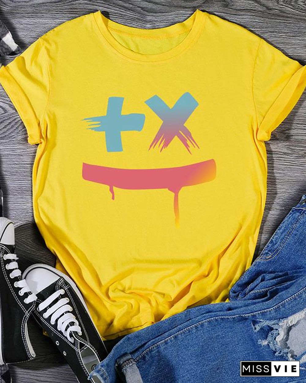 Women's Print Short Sleeve Daily T Shirt