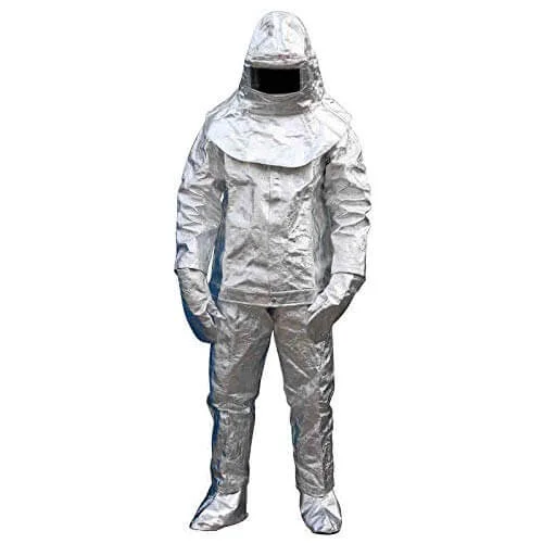 500-600 degree Fireproof flameproof Composite Aluminium Foil Firefighter Uniform Heat Resistant Suit Anti Thermal Radiation Suit 