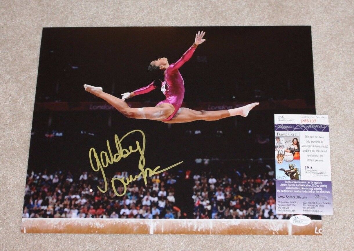 GABBY DOUGLAS SIGNED 11x14 Photo Poster painting JSA COA RIO OLYMPICS FINAL FIVE GOLD MEDAL #4